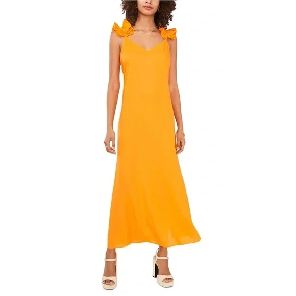 Vince Camuto | Dresses | Nwot Vince Camuto Ruffle Strap Sleeveless Maxi  Dress Size M | Poshmark